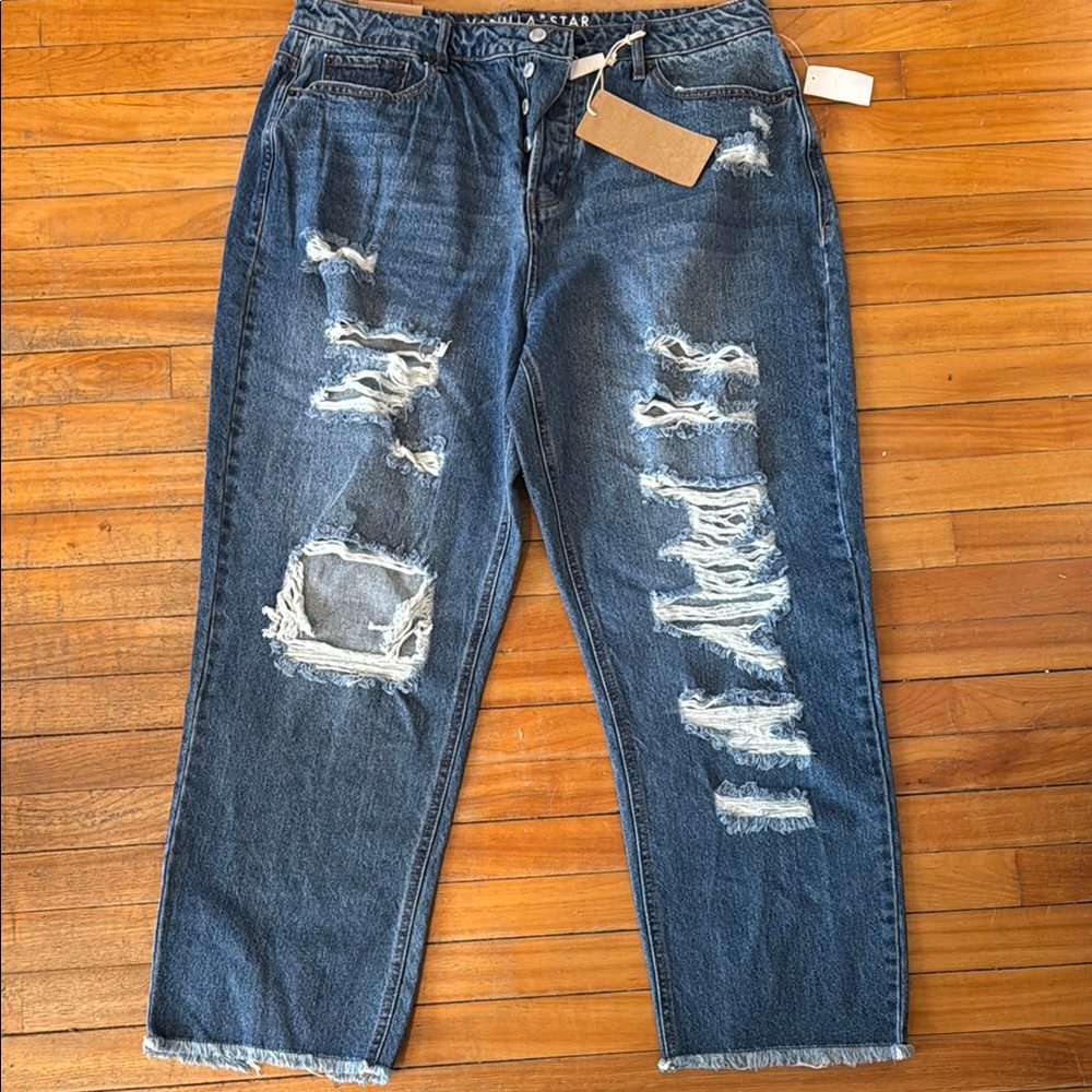 Distressed Blue Jeans